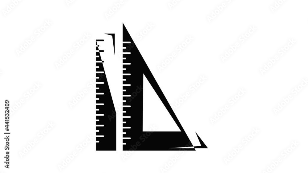 Ruler icon animation simple best object on white Ruler icon animation simple best object on white