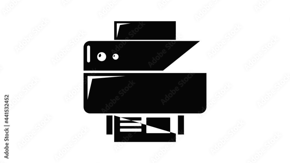 Printer icon animation simple best object on white Printer icon animation simple best object on white