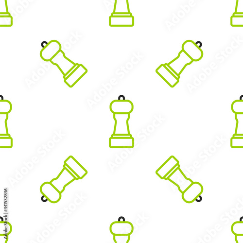 Line Pepper icon isolated seamless pattern on white background. Cooking spices. Vector