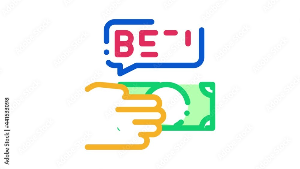 Hand Make Bet Betting And Gambling animated icon on white background