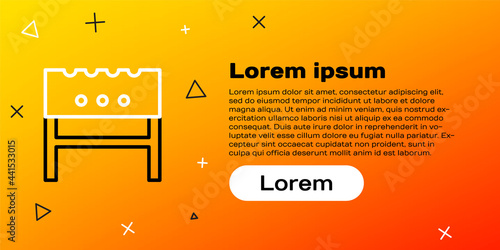 Line BBQ brazier icon isolated on yellow background. Colorful outline concept. Vector