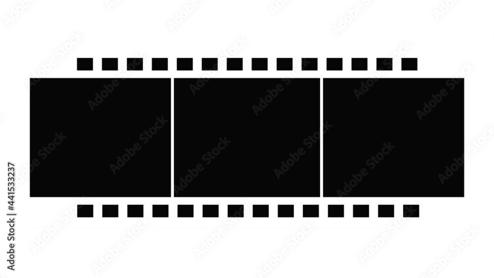 Film strip icon animation simple best object on white Film strip icon animation simple best object on white