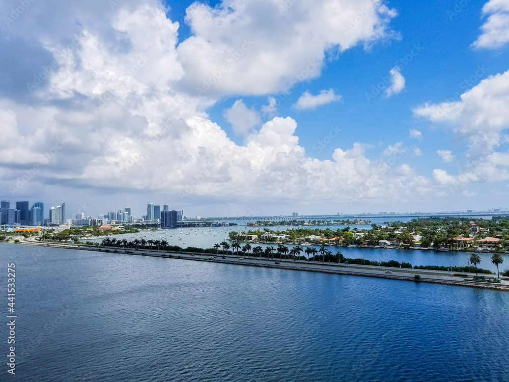 Miami view from over the seaside