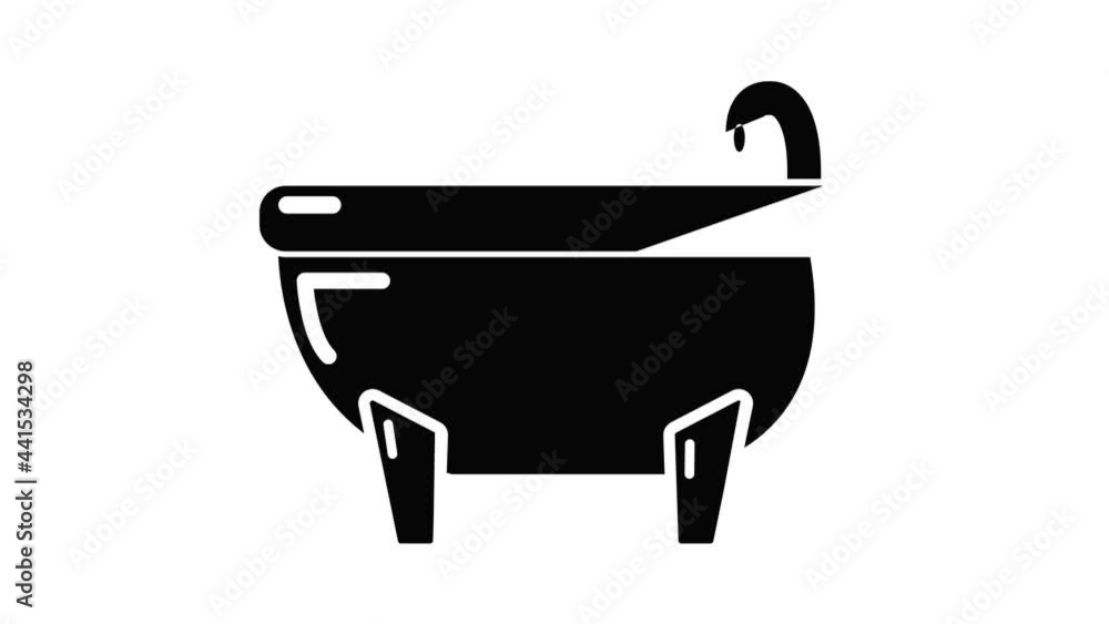 Bathtub icon animation simple best object on white Bathtub icon animation simple best object on white