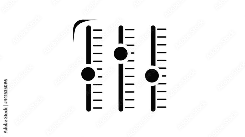 Sound mixer icon animation simple best object on white Sound mixer icon animation simple best object on white