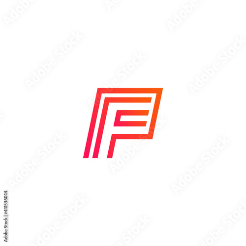 Modern letter F. Business logo design.
