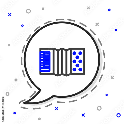 Line Musical instrument accordion icon isolated on white background. Classical bayan, harmonic. Colorful outline concept. Vector