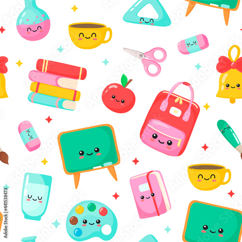 nice school pattern. back to school. cartoon vector