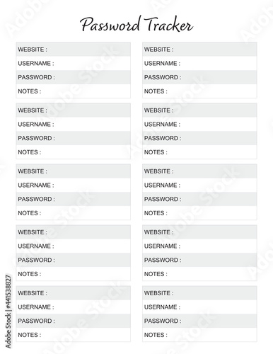 Password tracker, password log simple and easy to use