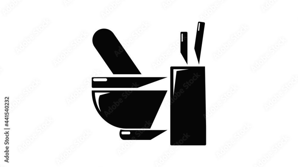 Mortar pestle icon animation simple best object on white StockVideo Adobe Stock