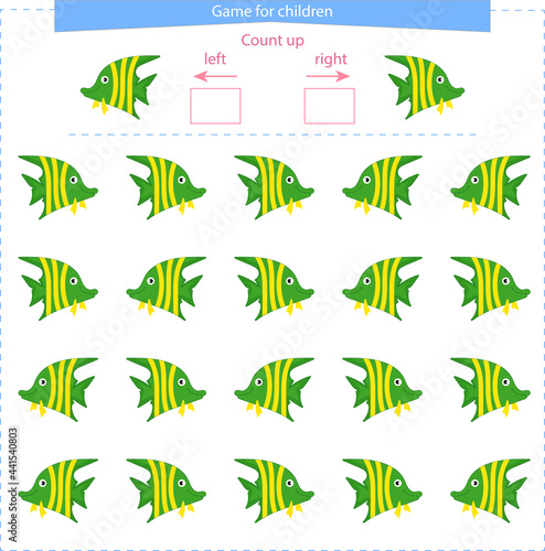  A game for children. Orientation in space. Learning to distinguish right, left