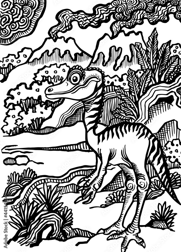 hand drawn vector illustration of a dinosaur hand drawn vector illustration of a dinosaur