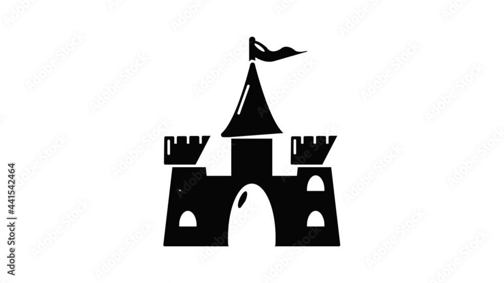 Castle building icon animation simple best object on white Castle building icon animation simple best object on white