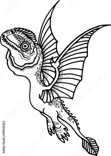 Wallpaper Mural hand drawn vector illustration of a dinosaur Torontodigital.ca