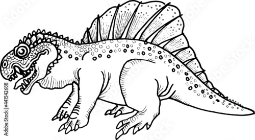 hand drawn vector illustration of a dinosaur