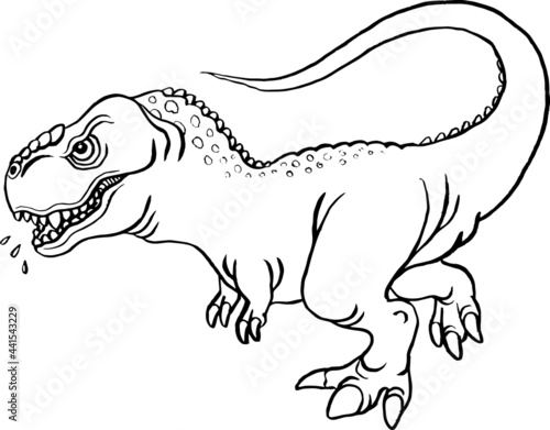 hand drawn vector illustration of a dinosaur