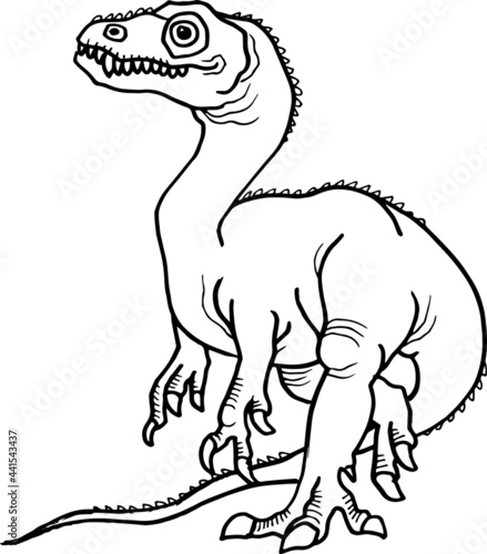 hand drawn vector illustration of a dinosaur