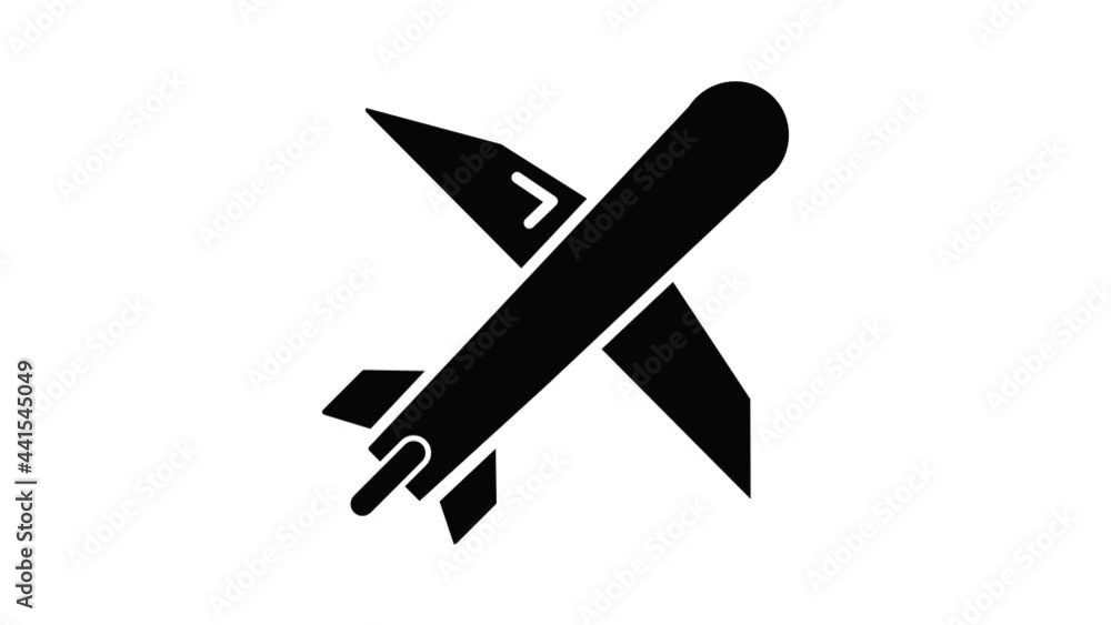 Plane icon animation simple best object on white Plane icon animation simple best object on white