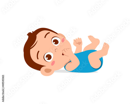 cute lttle baby boy sleep and smile