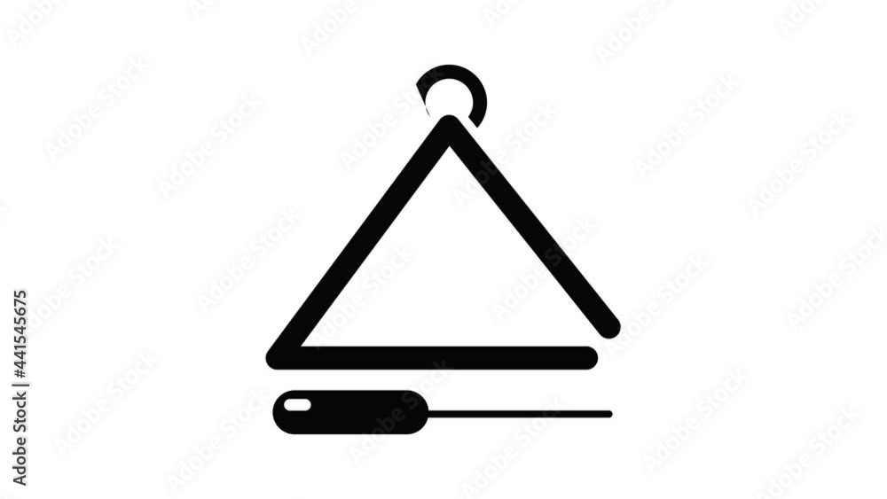 Musical triangle icon animation simple best object on white Musical triangle icon animation simple best object on white