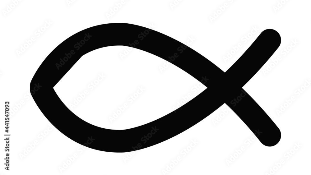 Christian fish symbol icon animation simple best object on white Christian fish symbol icon animation simple best object on white