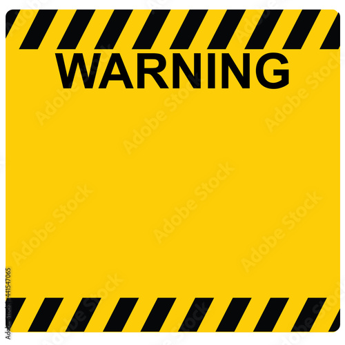 Warning, yellow board or sticker vector