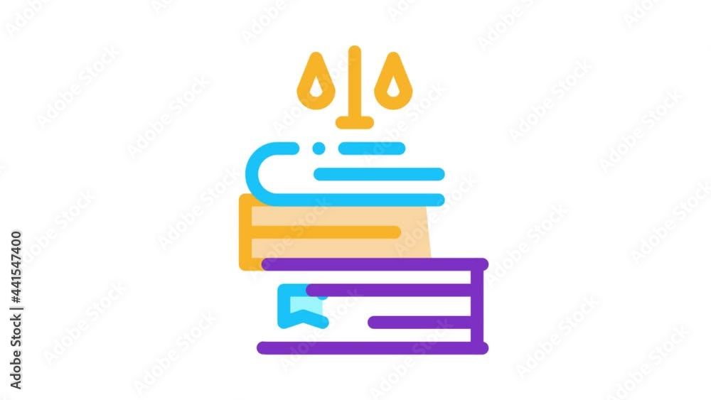 Justice Books Law And Judgement animated icon on white background Justice Books Law And Judgement animated icon on white background