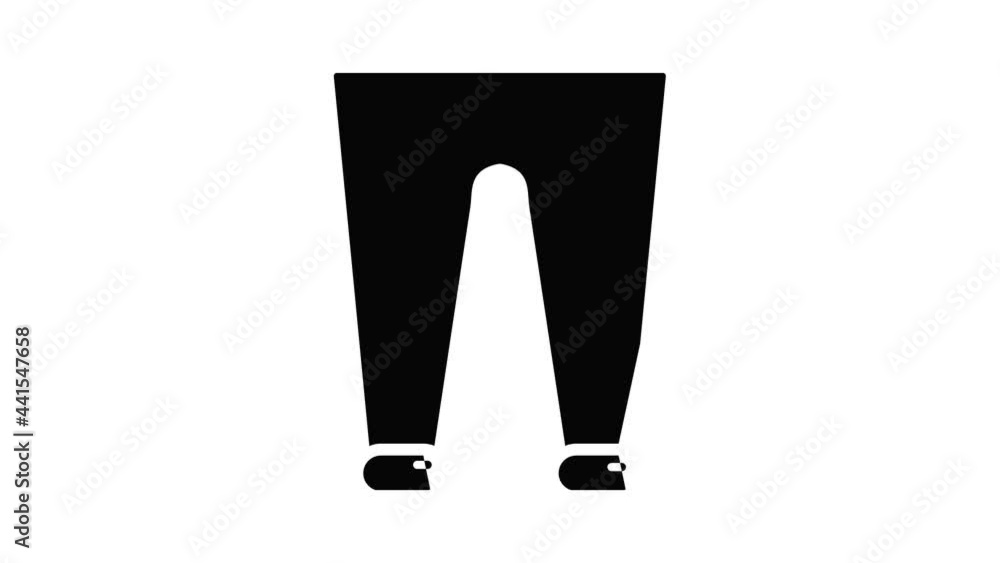 Men fashion accesory pants icon animation simple best object on white Men fashion accesory pants icon animation simple best object on white