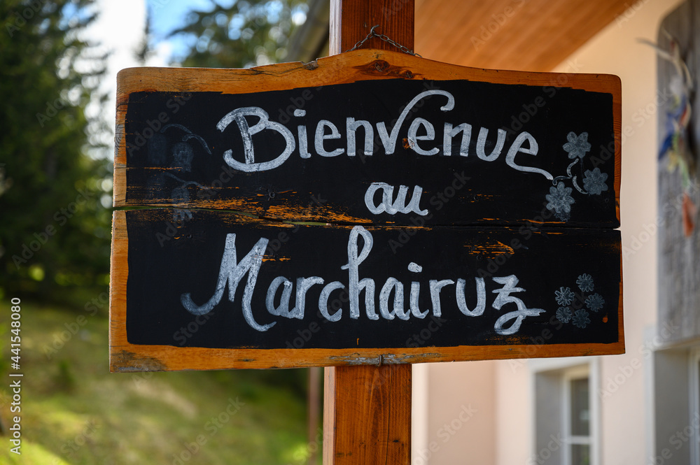 sign of Hotel on Col de Marchairuz