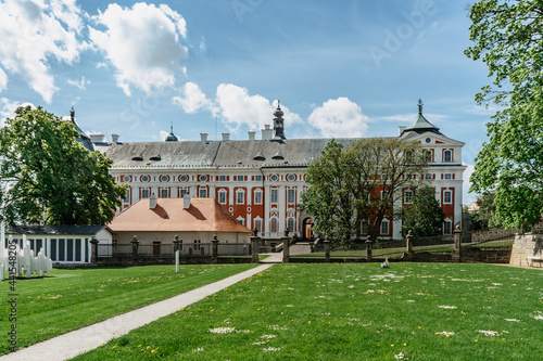 Broumov Benedictine Monastery with the Church of St. Vojtech,St. Adalbert, built in Gothic style,Czech Republic.It has unique monastic library and copy of the Turin Shroud.National cultural heritage photo