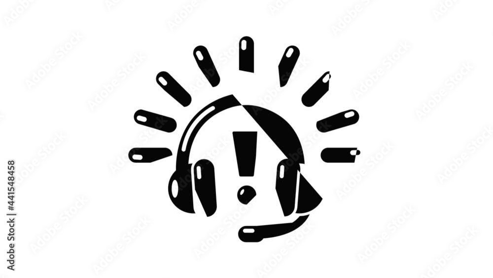 Headphones icon animation simple best object on white Headphones icon animation simple best object on white