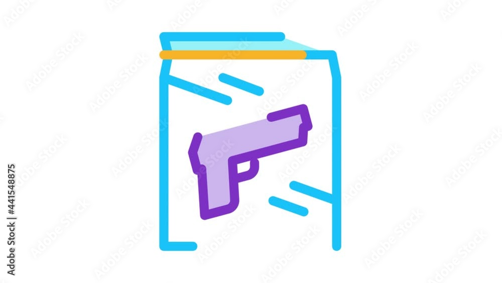 Evidence Gun Law And Judgement animated icon on white background Evidence Gun Law And Judgement animated icon on white background