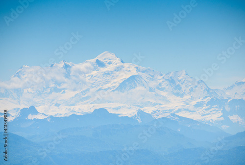 view of Mont Blanc from Swiss Jura