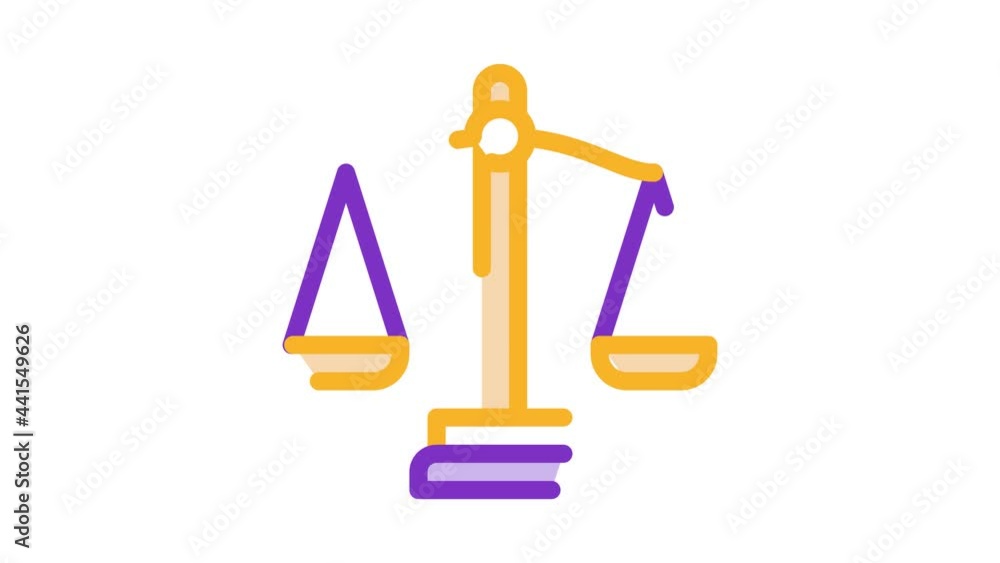 Scales Law And Judgement animated icon on white background Scales Law And Judgement animated icon on white background