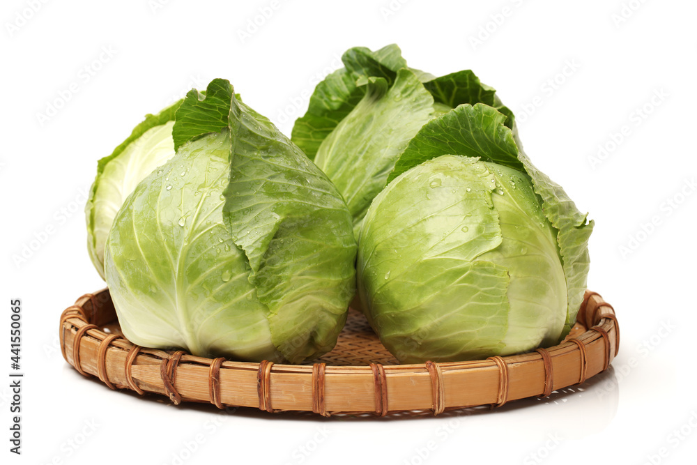 Fototapeta premium Green cabbage isolated on white background