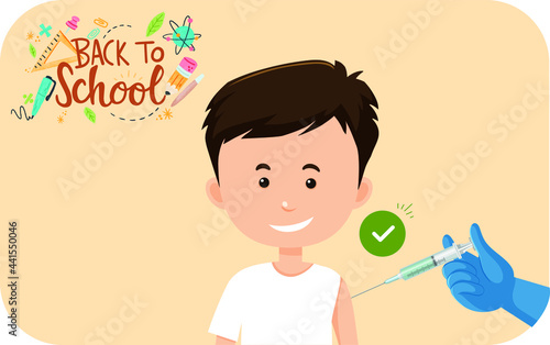 back to school 2021 children vaccinated by nurse