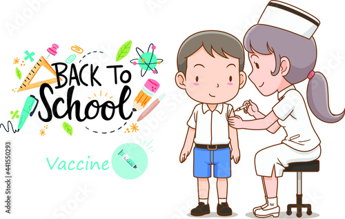 back to school 2021 children vaccinated by nurse