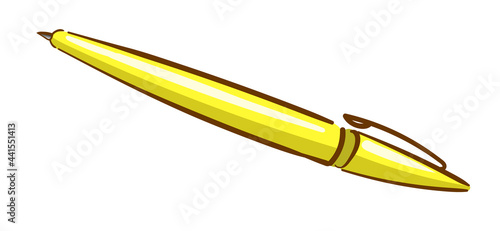 cartoon pen, isolated on a white background. School attribute