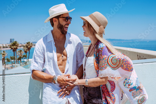 Photography Couple in love enjoying the summer