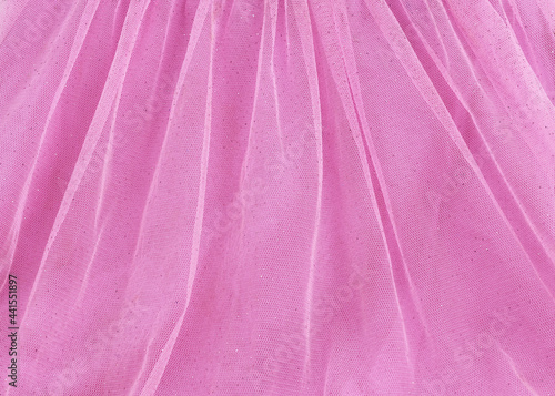 Texture of pink tulle drapery