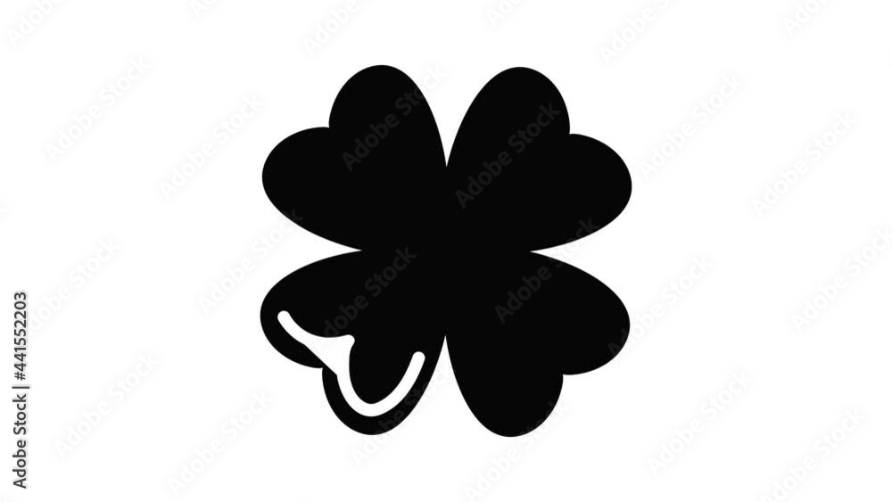 Quatrefoil leaf icon animation simple best object on white Quatrefoil leaf icon animation simple best object on white