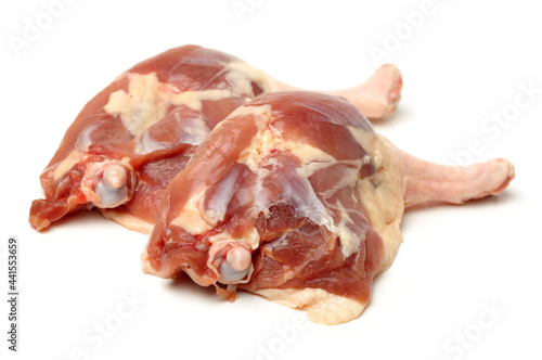 Duck legs on the white background