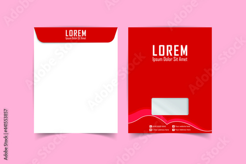 Envelope Design. A4 Envelope design with front and back. Luxury, Modern, Elegant, Professional Minimalist Business A4 Envelope design. Elements of Branding Stationery. Vector illustration photo