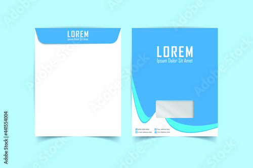 Envelope Design. A4 Envelope design with front and back. Luxury, Modern, Elegant, Professional Minimalist Business A4 Envelope design. Elements of Branding Stationery. Vector illustration photo