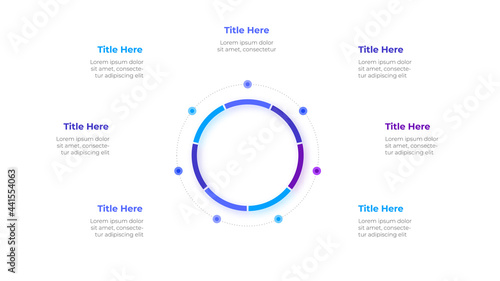 Round diagram divided into 7 segments. Concept of seven options of business project management. Vector illustration for data analysis visualization