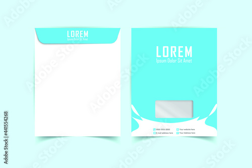 Envelope Design. A4 Envelope design with front and back. Luxury, Modern, Elegant, Professional Minimalist Business A4 Envelope design. Elements of Branding Stationery. Vector illustration photo