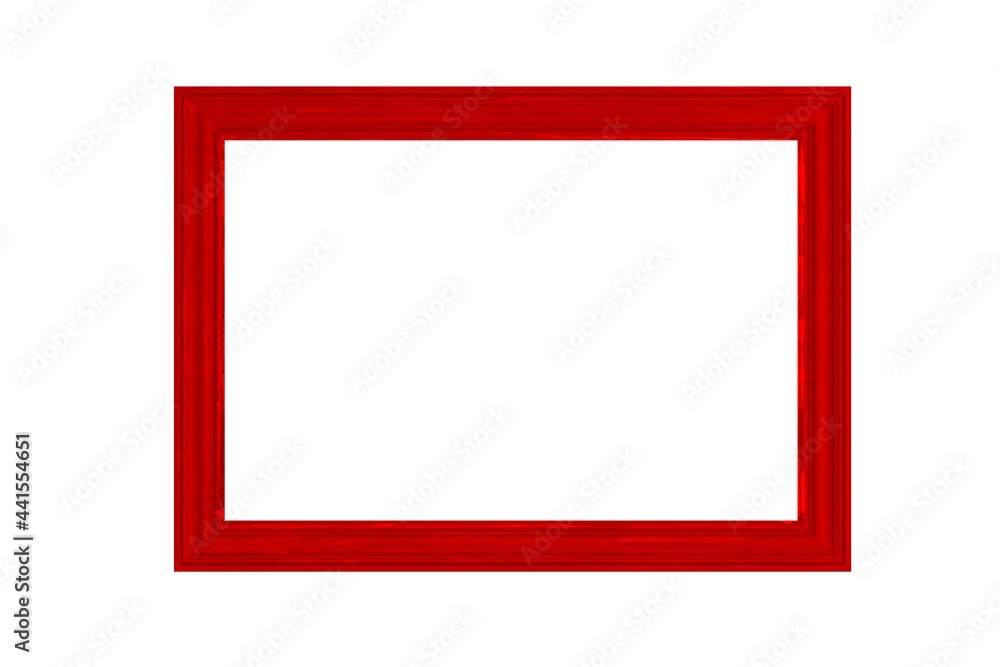 Red wooden picture frame isolated on a white background Red wooden picture frame isolated on a white background