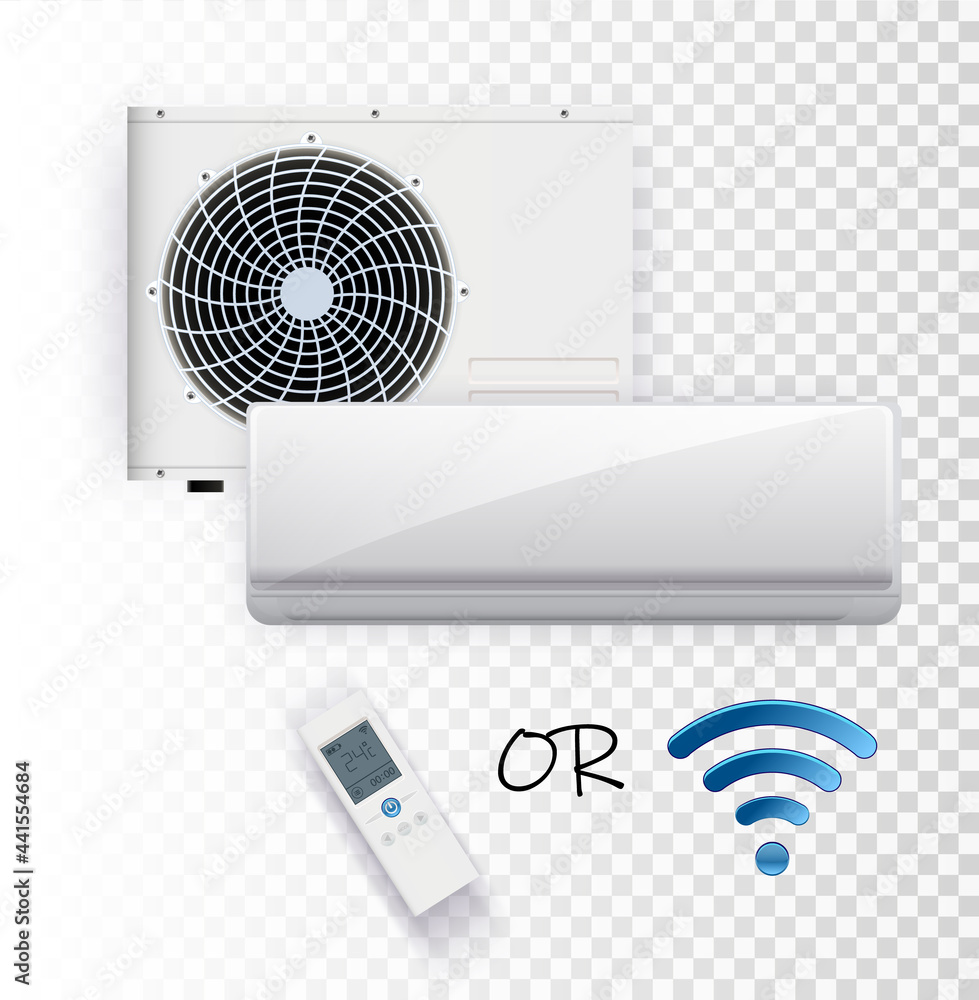 Climate control system with wi-fi remote control on transparent ...