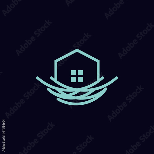 nest house logo. house building symbol. vector logo illustration