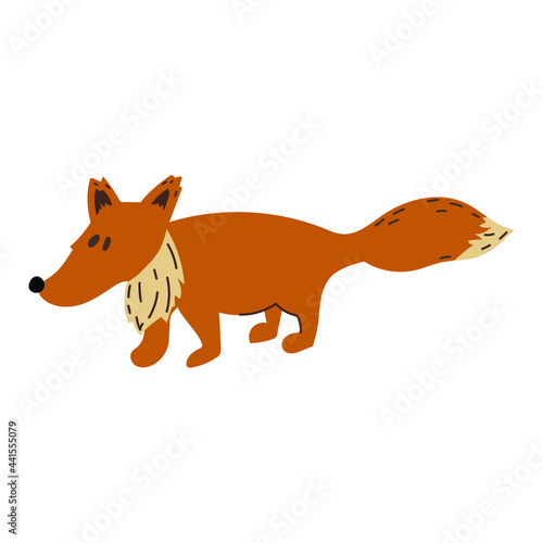 Funny cute cartoon vector animal fox character. Vector illustration